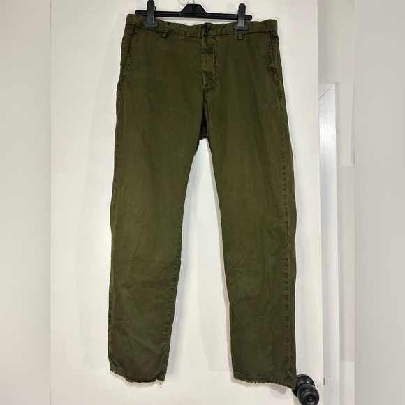 Zadig & Voltaire Men’s Cotton Pao Chino in Military Green Sz 42/32 - Picture 2 of 10
